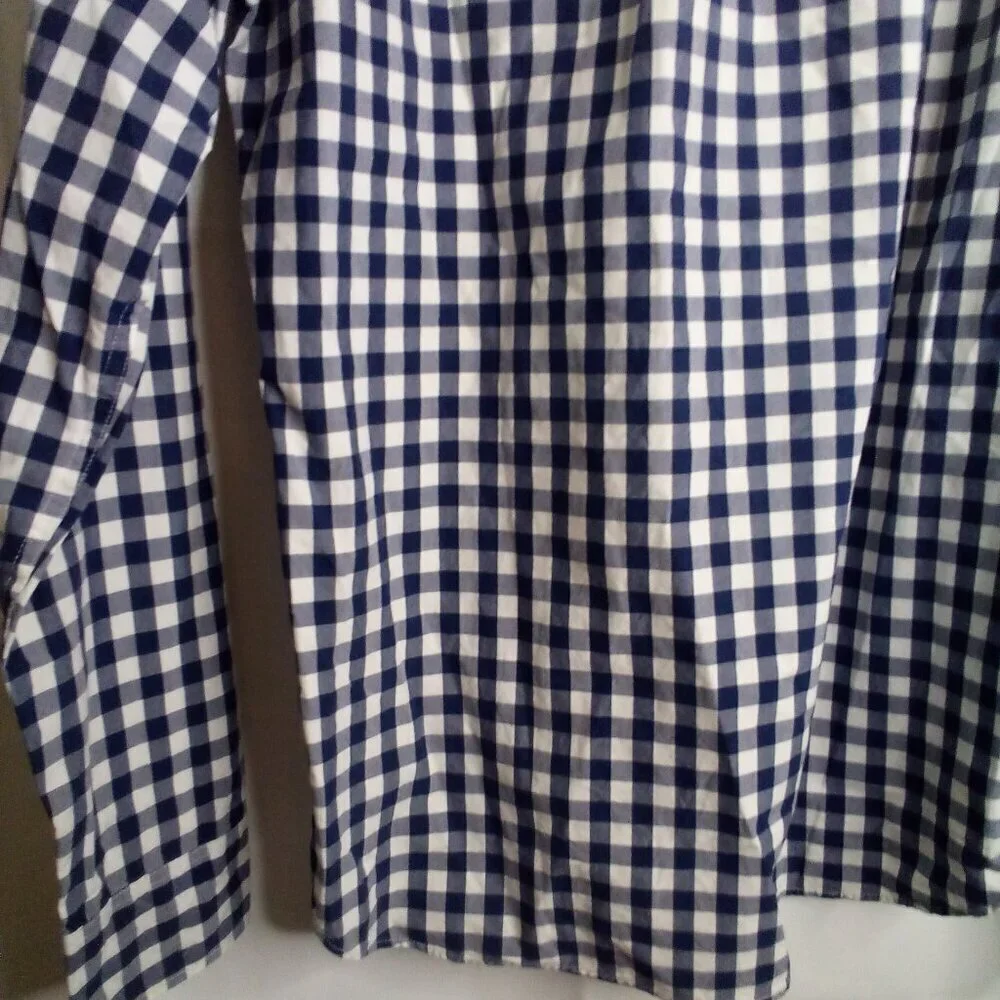 J Crew Shirt Men M Slim Button Down Long Sleeve Check Pattern Blue White